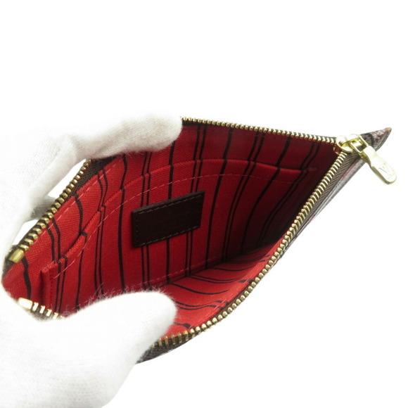 LOUIS VUITTON Authentic Brown Damier Canvas Neverfull Pouch - Picture 4 of 7